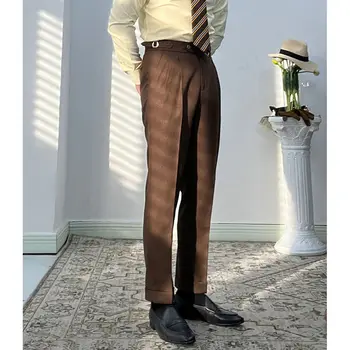 Naujas Plonas Atsitiktinis Kelnės Vyrams, Klasikinio Stiliaus Mados Verslo Biuro Kostiumas Kelnės Pavasario Vasaros Slim Fit Straight Medvilnės Kelnės C 55