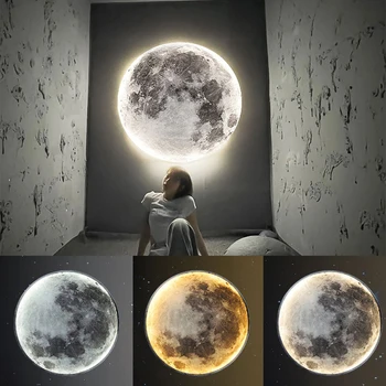 LED Sienos Lempos Mėnulį Patalpų Apšvietimas, Miegamojo Gyvenimo Salėje Kambaryje NAMŲ Puošybai Rungtynių Žibintai papuošti Lusters Lempos