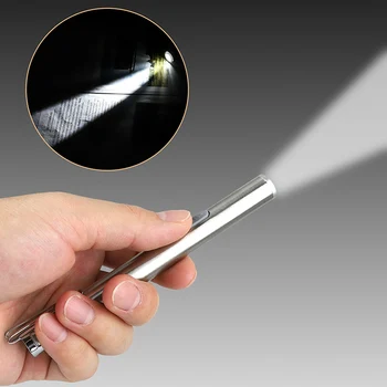 USB Įkrovimo Medicinos Patogu Pen Šviesos Mini Slaugos Žibintuvėlis LED Žibintuvėlis Lempa Su Nerūdijančio Plieno Įrašą Kišenėje Led Žibintuvėlis