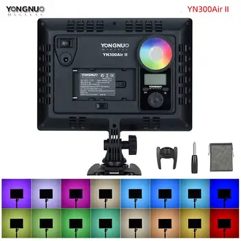 YONGNUO YN300 Air II LED Vaizdo įrašo Šviesos Kolegijos RGB Visas Fotografijos Bi-Color 3200K-5600K Canon Nikon 