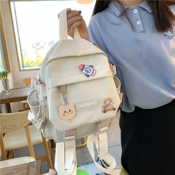 Mažas moterų kuprinė mergaičių mokyklos maišą vandeniui nailono Japonų mados atsitiktinis jauna mergina krepšys Moteriška mini