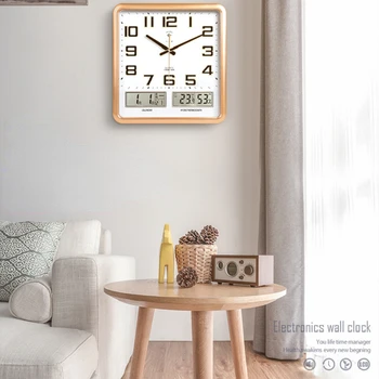 Buitinės elektroninės sieninis laikrodis kambarį laikrodis šiuolaikinės silent sienos kabo paprastu būdu kalendorius laikrodis kvarcinis laikrodis