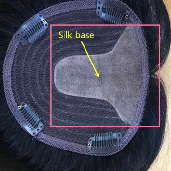 Tiesiai Šilko Bazės Žmogaus Plaukų Toupee Už Vidurinė Dalis su Įrašai Europos Remy Plaukų Moteris Toupee Mažiau Plaukų Hairpiece Padengti