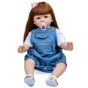 60cm Realus Reborns Mergaitę Lėlės su Gražių Veido Žaislinės Figūrėlės Dropship