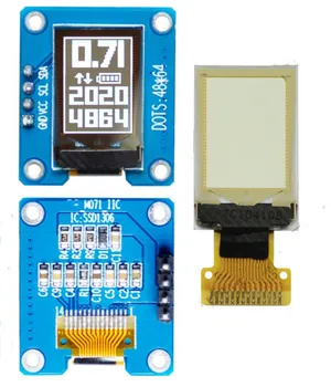IPS 0.71 coliai 4PIN/14PIN HD Baltas OLED Displėjaus Ekrano Modulis SSD1306 Vairuotojo IC 48*64 IIC Sąsaja