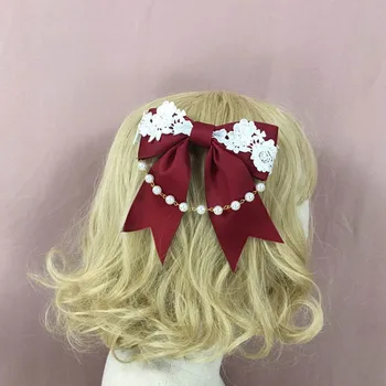Lolita plaukų aksesuarų, mergina iš Japonijos mielas lankas staigius pusėje įrašą, plaukų aksesuarų, kietas klipas saldus šukuosena