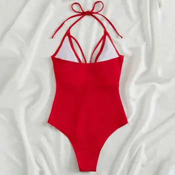 Moterų maudymosi kostiumėlį, Grynos Spalvos Slim Fit Didelio Elastingumo Patogus Maudymosi Kostiumas Maudymosi Kostiumas, Paplūdimio