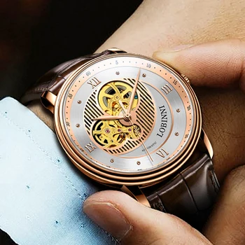 LOBINNI 2022 Nauji Prabangūs vyriški Skeletas Automatinis Mechaninis laikrodis Safyro Stiklas atsparus Vandeniui 50M Vyrų Laikrodžiai reloj hombre