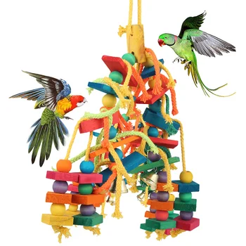 Papūga kramtyti žaislus paukščių natūralios medienos, ešeriai, žuvų kabinti kramtomoji sūpuoklės narve žaislas naminių paukščių laipiojimo laiptais žaidimas prekes