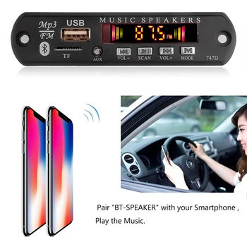Spalvotas Ekranas 12V MP3, WMA, Garso Modulis Dekoderis Valdybos USB TF Radijo Bluetooth5.0 Belaidžių Muzikos Automobilio MP3 Grotuvas Su Nuotolinio Valdymo