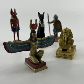 Egipto Serijos Miniatiūriniai Statula Apdailos Mažas Ornamentas Dervos Rankdarbių Sodo Reikmenys Mini Ornamentu Draugams