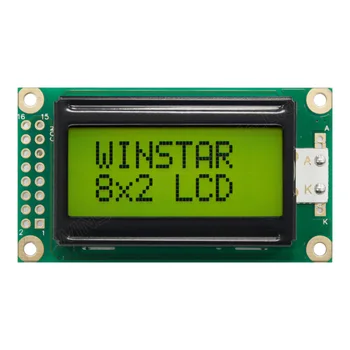 58*32mm WH0802A1 5V 082 8x2 Modulis Ekranu LCM Juoda Geltoname Fone Simbolių LCD 0802