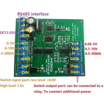 8CH 0-5V 0-10V 4-20 MA Signalo Generatoriaus Signalo Matuoklis Analoginis Įvesties ir Išvesties Įtaisai ADC VPK RS485 Modbus RTU Modulis PLC