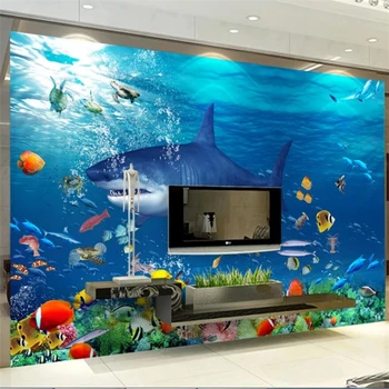 wellyu Pasirinktinį fono paveikslėlį po vandeniu estetinės 3D TV fono sienos užsakymą didelės freskos žalia tapetai papel de parede Freskos