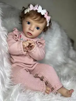 24inch Aukštos Kokybės Jau Baigė Tapybos Rankų darbo Lėlės Reborn Baby Doll Missy Tikroviška, Minkšta Liesti 3D Odos Matomas Venų Root