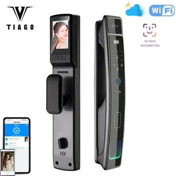 TIAGO R5 WIFI APP 3D Veido Atpažinimo Smart Lock pirštų Atspaudų Biometriniai Kortelė Raktas Skaitmeninis Užraktas Namų Smart Durų Užraktas