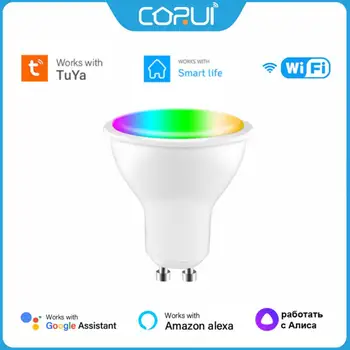 CORUI Tuya WIFI Smart GU10 Lemputė, Prožektorius 4W RGB+BMT Pritemdomi LED Light Bulb Dirbti Su Smart Gyvenimo Alexa 