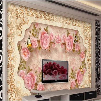 wellyu Užsakymą didelio masto freskomis Europos modelio meno plytelės TV, sofa fono sienos neaustinių ekrano užsklanda papel de parede