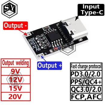 Tipas-C PD2.0 PD3.0 9V 12V 15V 20V Greitai Įkrauti Sukelti Apklausos Detektorius USB Padidinti elektros Energijos Tiekimo Pakeisti Modulio Įkroviklis, stalo Įrankiai