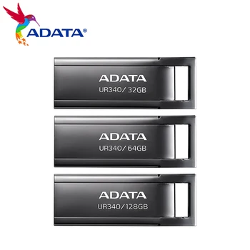ADATA 128GB USB 3.2 Gen1 USB Flash Drive 64GB Didelės Spartos Mini U Stick 32GB ROYAL UR340 Metalinis Tušinukas Ratai PC