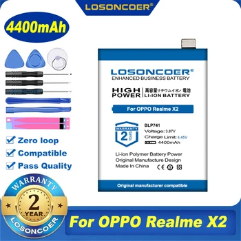 100% Originalus LOSONCOER 4400mAh BLP741 Dėl KOLEGA Realme X2 XT Mobiliojo Telefono Baterija