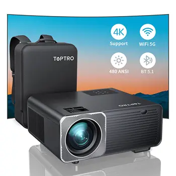 TOPTRO TR22 Lauko Projektorius 4K Pritarė Native 1080P Full HD 480 ANSI 5G WiFi, Bluetooth Projektorius 4D/4P Keystone Korekcija