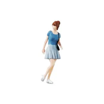 Miniatiūriniai Pav Mėlynos spalvos Sijonas Mergaitė Maža Lėlių Dekoro Parkas Modelis Traukinio Architektūros Modelis Fariy Sodo Doll House Dekoro