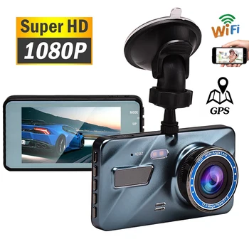 Automobilių DVR WiFi Full HD 1080P Brūkšnys Cam Transporto priemonių Galinio vaizdo Kamera, Vaizdo magnetofoną, Automobilių Reikmenys Black Box Dashcam Auto GPS Logger