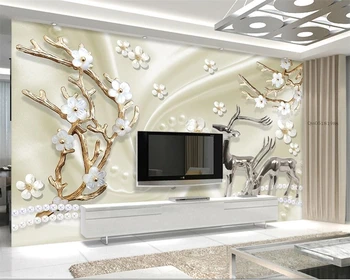 Beibehang Užsakymą sienos popieriaus brangenybės metalo briedžių 3d kambarį, miegamąjį, TV 3D tapetai, namų apdaila, sienų tapetų sienos 3d