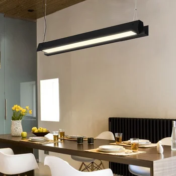 Šviesos diodų (LED Pakabukas Valgomasis juoda ilgai liustra dizaineris, šiuolaikinio dizaino studijų pabrėžti, biurų apšvietimo gyvenimo Kabo lempa