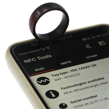 Multifunkcinis Programuojamas NFC Žiedas Su Ntag216 Chip Smart Žiedas atsparus Vandeniui, Skirtos 