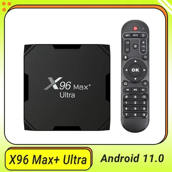 X96 Max+ Ultra Android 11.0 TV Box Amlogic S905X4 2.4 G/5G WiFi 8K H. 265 HEVC Set Top Box Media Grotuvo Palaikymas Micro SD Kortelė