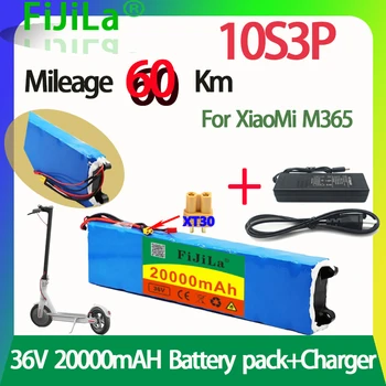 36V20Ah 18650 ličio baterija už motoroleris 10S3P su integruotu BMS, tinkama bendrojo motorolerių rinkoje+ 42V 2A įkroviklis