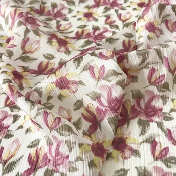 vieno metro Aukštos kokybės Šifono audinio Gražus gėlių spausdinti tissu Aukštos klasės skraiste suknelė cheongsam tissus