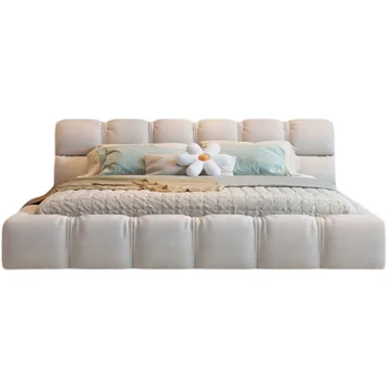 Minimalistinio 1.5 dvigubos technologijos audinio lova Modernūs, prabangūs miegamojo 1,8 m internete celebrity Sluoksniuotos tatamio lova