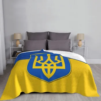 Vėliavos Ir Ukrainos herbas Ukrainos Pledas Flanelė Vilnos Šiltas ukrainos Tėvynės Mesti Antklodę už Sofa-Lovatiesės