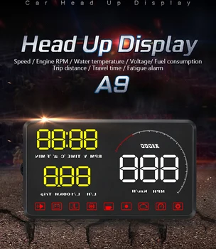 Automobilių Stebėti OBD2 Sistema A9 5.5 colių HD ekranas Greitis Perspėjimo Sistemų, Skaitmeninių Head Up Display Multi-function