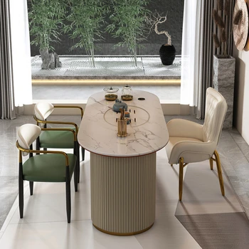 Šviesos prabanga roko arbatos stalas ir kėdė derinys Šiuolaikinio gyvenimo kambario arbatos stalo, arbatos stalo nustatyti arbatos lentelę ir kėdės