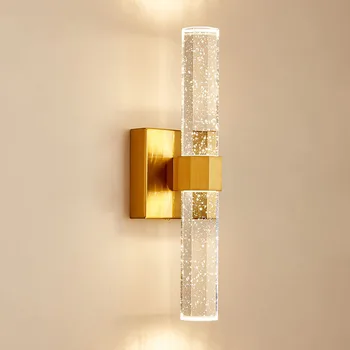 Modernus Minimalistinis Stačiakampio Formos Burbulas Kristalų Sienos Lempos Kambarį Dekoruoti Miegamojo Led Vidinis Apšvietimas Namuose