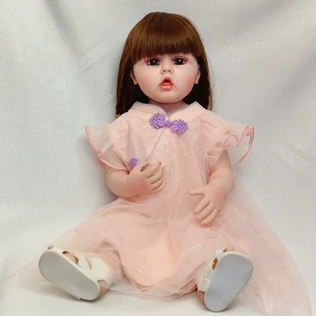 22 Colių Mielas Tikroviška Reborn Baby Doll Silikono Atgimsta Bamblys Vaikų Žaislų Bebe Atgimsta Lėlės Vaikams Dienos, Gimtadienio Dovanos