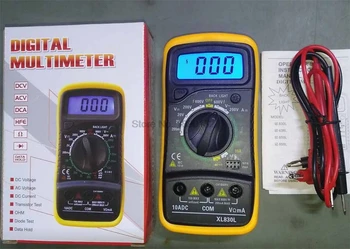 dhl 50pcs Apšviečiamas Skaitmeninis LCD Multimetras Voltmeter Ammeter XL830L AC DC OHM Volt Testeris Bandymo Srovė
