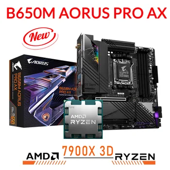 Lizdas AM5 Gigabyte B650M AORUS PRO AX DDR5 motininę Plokštę Su AMD Ryzen 9 7900X 3D CPU Combo AMD B650 Procesorių, 2 M. 128 GB NAUJAS