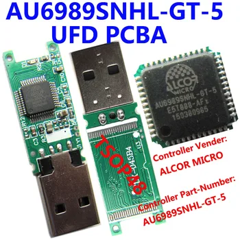 AU6989SNHL-GT-5 UFD PCBA, USB2.0 UDISK PCBA, TSOP48, DUOMENŲ VALDYTOJO NUMERIS AU6989SNHL-GT-5