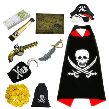 Piratų Žaliojo Kostiumas uzpost Nustatyti Piratų Žaislai, Vaikų Šventės Karnavalas Helovyno Cosplay Šalis Dovanos