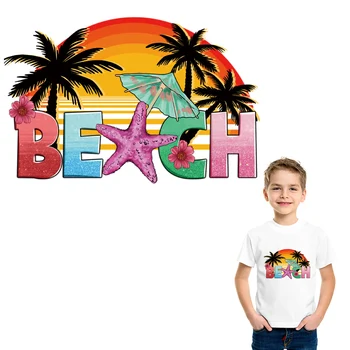 Palms Beach Terminis Lipdukas Ant Drabužių Šiluminė Paspauskite T-Shirt Šilumos Spaudos Appliqued Parches Ropa Hoodies 
