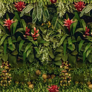 Tropinių Augalų Pietryčių Azijoje Tapetai Lipni Miško Sofa-Lova, Tv Foną, Žali Lapai, Raudoni Gėlių Sienos Popieriaus Miegamojo Puošimas