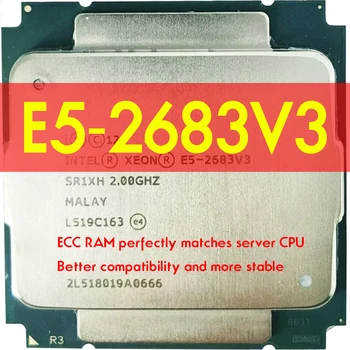 Xeon Processor E5-2683 V3 CPU E5-2683V3 E5 2683 35M/2,0 G/14 Šerdys FCLGA2011-3 X99 DDR4 D4 Mainboard Platformos rinkinio 