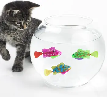Katė Interaktyvus Elektros Žuvų Žaislas Vandens Katė Žaislas, skirtas Patalpų Žaisti Plaukimo Robotas Žuvų Žaislas, skirtas Kačių ir Šunų su LED Šviesos Naminių gyvūnų Žaislai