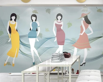 beibehang 3d tapetai Individualų mados aukštos klasės drabužių parduotuvę prekybos centras fone sienų apdailai freskos La freska