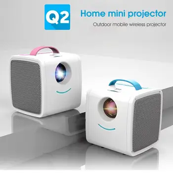 Q2 Projektorius Mini Nešiojamieji 320x240 Gimtoji Pikselių Remti 1080P HD USB Namų Kino Projektorius Vaikų Dovanų